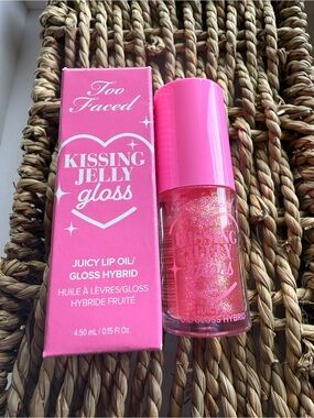Too Faced Bubblegum Kissing Jelly Lip Gloss Juicy Lip Oil Gloss Hybrid New